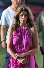 CINDY CRAWFORD on the Set of a Commercial in Miami