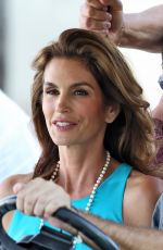 CINDY CRAWFORD on the Set of a Commercial in Miami