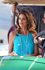 CINDY CRAWFORD on the Set of a Commercial in Miami