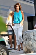 CINDY CRAWFORD on the Set of a Commercial in Miami