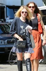 DAKOTA FANNING in Skirt Out and About in New York 1509