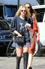 DAKOTA FANNING in Skirt Out and About in New York 1509