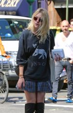 DAKOTA FANNING in Skirt Out and About in New York 1509