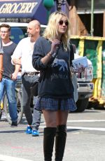 DAKOTA FANNING in Skirt Out and About in New York 1509
