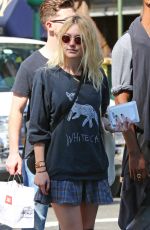 DAKOTA FANNING in Skirt Out and About in New York 1509