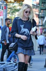 DAKOTA FANNING in Skirt Out and About in New York 1509