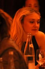 DAKOTA FANNING Out for Dinner in Paris