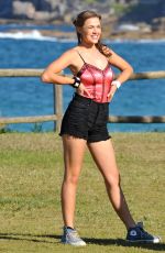 DEMI HARMAN on the Set of Home and Away at Palm Beach in Sydney