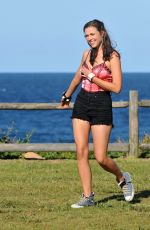DEMI HARMAN on the Set of Home and Away at Palm Beach in Sydney