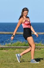 DEMI HARMAN on the Set of Home and Away at Palm Beach in Sydney