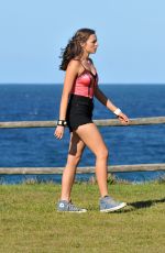 DEMI HARMAN on the Set of Home and Away at Palm Beach in Sydney