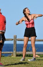 DEMI HARMAN on the Set of Home and Away at Palm Beach in Sydney