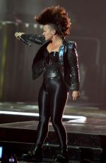 DEMI LOVATO in Spandex Performs at Neon Lights Tour in Miami