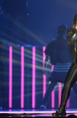DEMI LOVATO in Spandex Performs at Neon Lights Tour in Miami