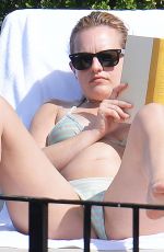 ELISABETH MOSS in Bikini on Vacation in Capri