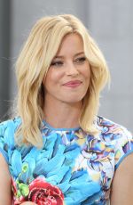 ELIZABETH BANKS on the Set of Extra in Los Angeles