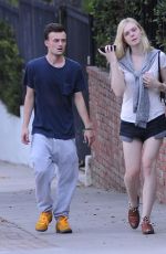 ELLE FANNING and Dylan Beck Out and About in Los Feliz