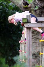 ELLIE GOULDING Working Out at a Park in London