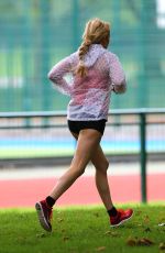 ELLIE GOULDING Working Out at a Park in London