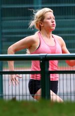 ELLIE GOULDING Working Out at a Park in London