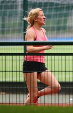 ELLIE GOULDING Working Out at a Park in London