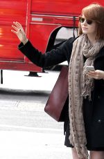 EMMA STONE Hailing a Cab in New York