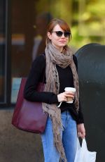 EMMA STONE in Jeans Out and About in New York