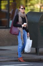 EMMA STONE in Jeans Out and About in New York