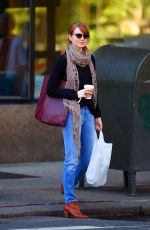 EMMA STONE in Jeans Out and About in New York