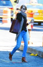 EMMA STONE in Jeans Out and About in New York