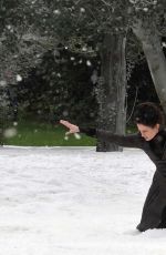 EVA GREEN on the Set of Penny Dreadful in Dublin
