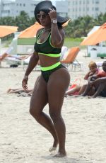 EVA LONGORIA and SERENA WILLIAMS on the Beach in Miami