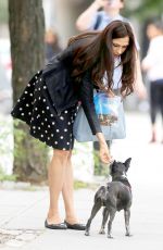 FAMKE JANSSEN Walks Her Dog in New York