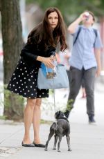 FAMKE JANSSEN Walks Her Dog in New York
