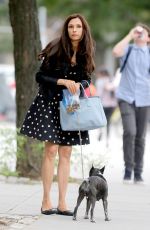FAMKE JANSSEN Walks Her Dog in New York