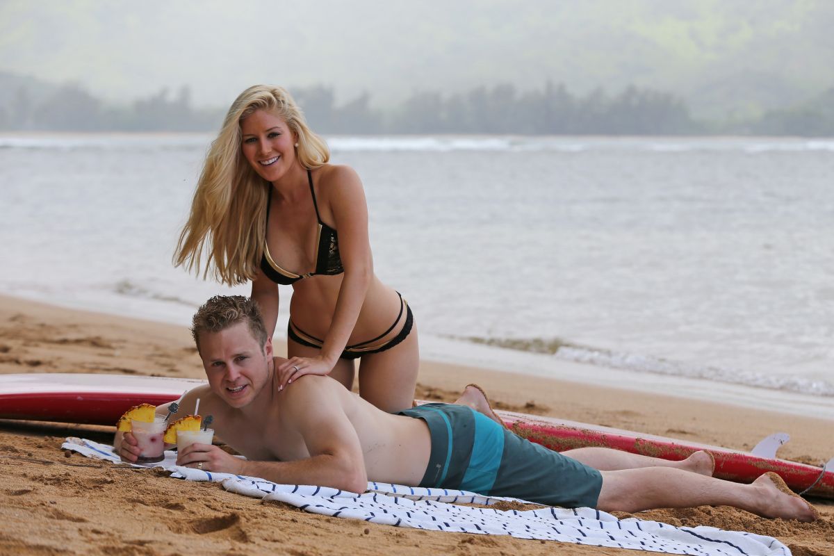 HEIDI MONTAG in Bikini at a Beach in Hawaii.