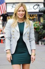 HILARY DUFF in Short Dress on he Set of Younger in New York
