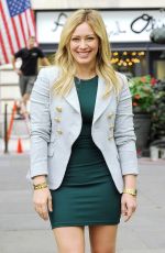 HILARY DUFF in Short Dress on he Set of Younger in New York