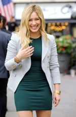 HILARY DUFF in Short Dress on he Set of Younger in New York