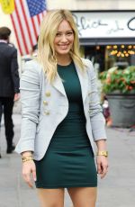 HILARY DUFF in Short Dress on he Set of Younger in New York