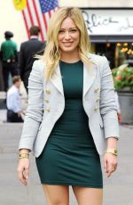 HILARY DUFF in Short Dress on he Set of Younger in New York