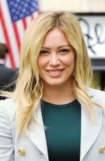 HILARY DUFF in Short Dress on he Set of Younger in New York