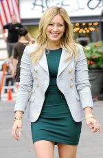 HILARY DUFF in Short Dress on he Set of Younger in New York