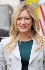 HILARY DUFF in Short Dress on he Set of Younger in New York