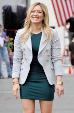 HILARY DUFF in Short Dress on he Set of Younger in New York