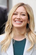 HILARY DUFF in Short Dress on he Set of Younger in New York