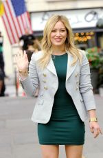 HILARY DUFF in Short Dress on he Set of Younger in New York
