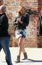 HILARY DUFF on the Set of Younger in New York