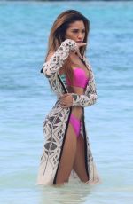 JASMINE VILLEGAS in Binikini on the Music Video Set at a Beach in Aruba