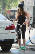 JESSICA BIEL at a Gas Station in West Hollywood